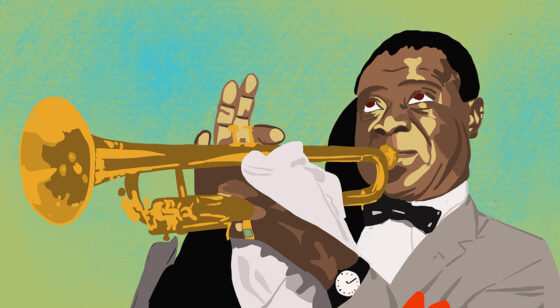 Dibuix digital titulat “Louis Armstrong”, de la col·lecció Retrats. Agost 2019. Eugènia Carrasco, escriptora i dubixant. Dibuixos personalizats i llibres